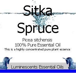 sitka spruce essential oil label