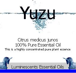 Yuzu essential oil label