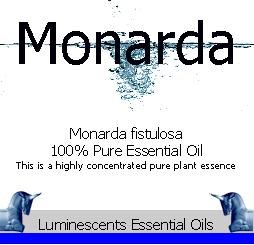 monarda essential oil label