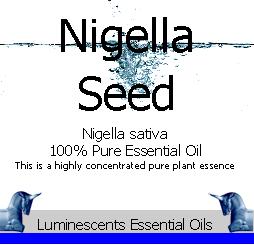 nigella sativa seed essential oil label