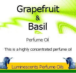 Grapefruit and basil perfume oil label copyright d hugonin