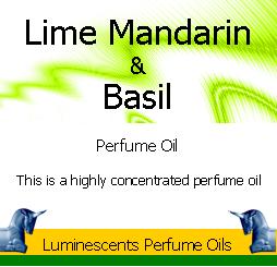 Lime mandarin and basil perfume oil label copyright d hugonin