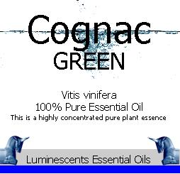 cognac green essential oil label