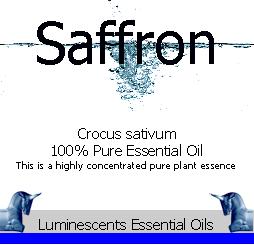 Saffron Essential Oil Label