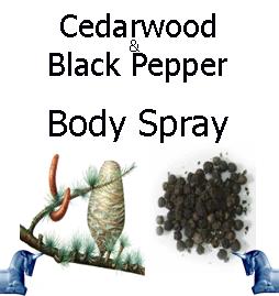 cedarwood and black pepper Body spray