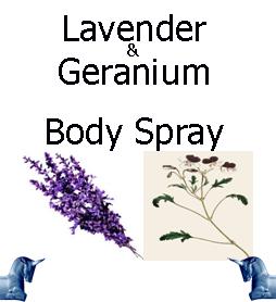 Lavender and geranium body spray