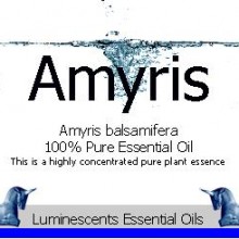 Amyris essential oil label