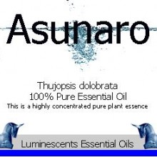 Asunaro essential oil label