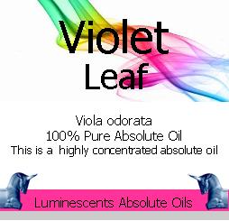 Violet Leaf absolute oil label