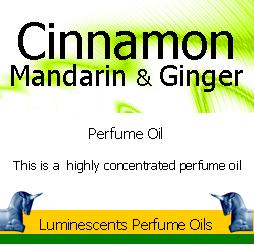 Cinnamon mandarin and ginger perfume oil