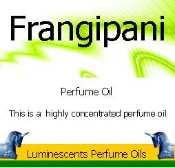 Frangipani perfume oil label