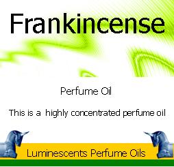 Frankincense perfume oil label
