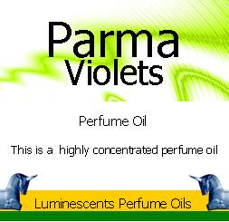 parma violets perfume oil label