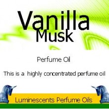 Vanilla musk perfume oil label