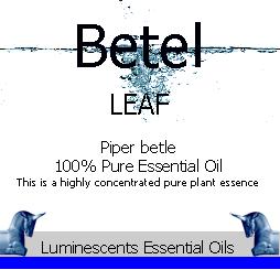 betel leaf essential oil label