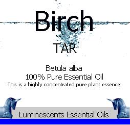 Birch Tar essential oil label