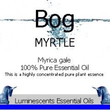 bog myrtle essential oil label