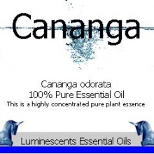 cananga essential oil label
