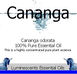 cananga essential oil label