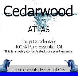 cedarwood atlas essential oil label