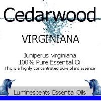cedarwood virginian essential oil label