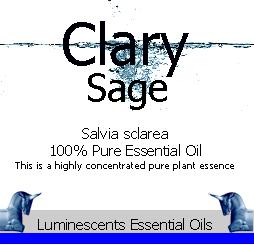 clary sage essential oil label