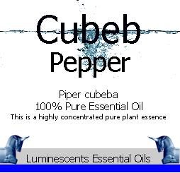 cubeb pepper essential oil label
