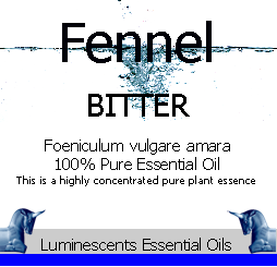Fennel Bitter essential oil label