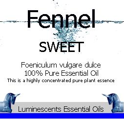 Fennel sweet essential oil label