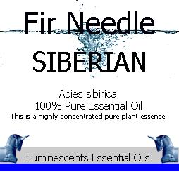siberian fir needle essential oil label