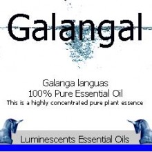 galangal essential oil label