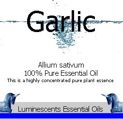garlic essential oil Label