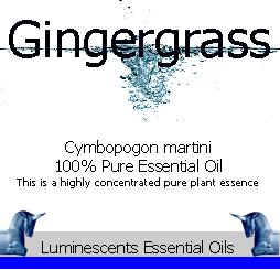 gingergrass essential oil label