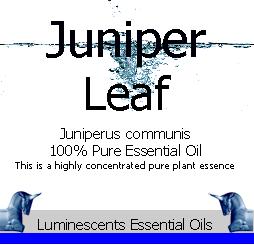 juniper leaf essential oil label