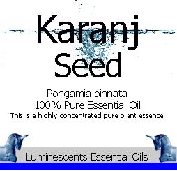 karanj seed essential oil label