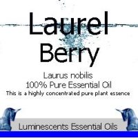 laurel berry essential oil label