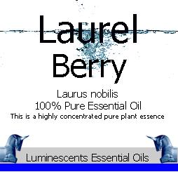 laurel berry essential oil label