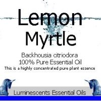 lemon myrtle essential oil label