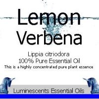 lemon verbena essential oil label