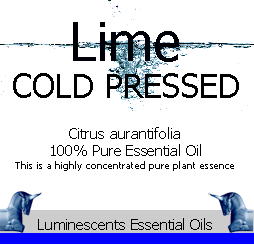 Lime cold pressed essential oil label