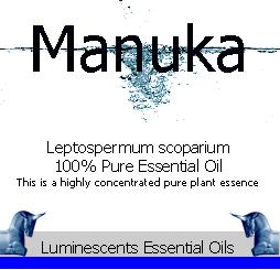 manuka essential oil label