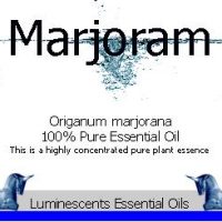 marjoram essential oil label