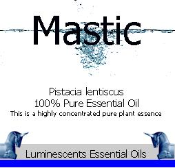 Mastic essential oil label