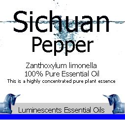 sichuan pepper essential oil label