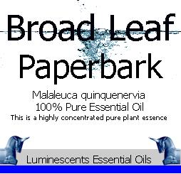 broad leaf paperbark essential oil label