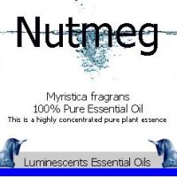 Nutmeg essential oil label