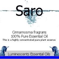 saro essential oil label