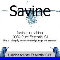 savine essential oil label