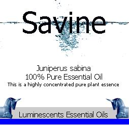 savine essential oil label