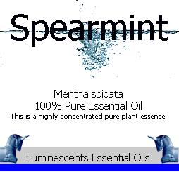 spearmint essential oil label